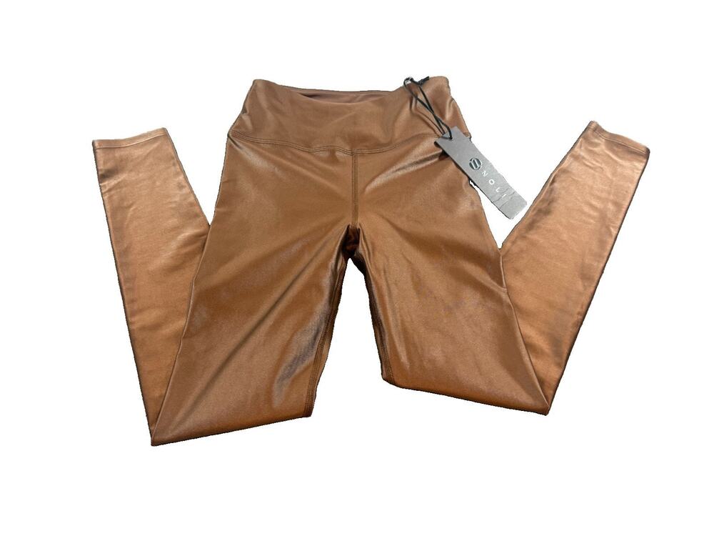Noli Womens Liquid High Rise Leggings Sz XS Cafe Brown Activewear Yoga NWT